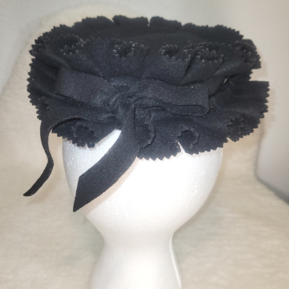Vtg Fascinator Black Hat
